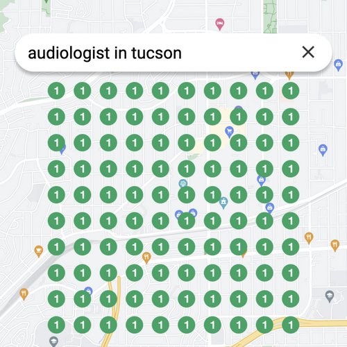 Ranking #1 as an audiologist in Tucson on Google Maps