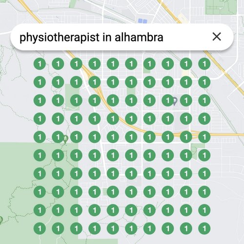 Ranking #1 as an physiotherapist on Google Maps in Alhambra