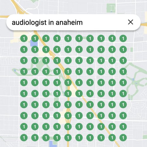 Ranking #1 as an audiologist in Anaheim on Google Maps