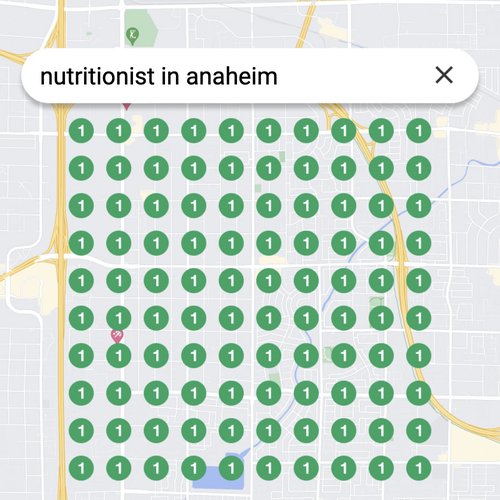 Ranking #1 as a nutritionist on Google Maps in Anaheim