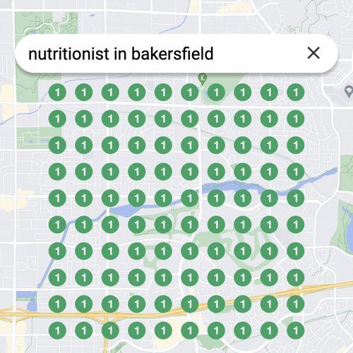 Ranking #1 as a nutritionist on Google Maps in Bakersfield