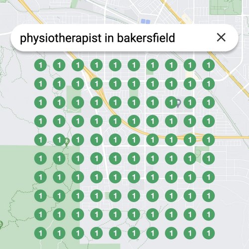 Ranking #1 as an physiotherapist on Google Maps in Bakersfield