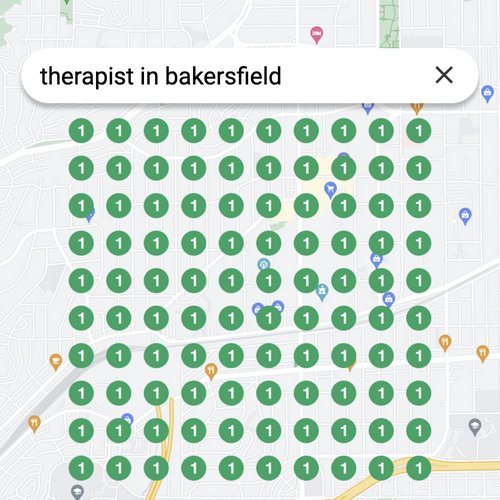 Ranking #1 as a therapist on Google Maps in Bakersfield