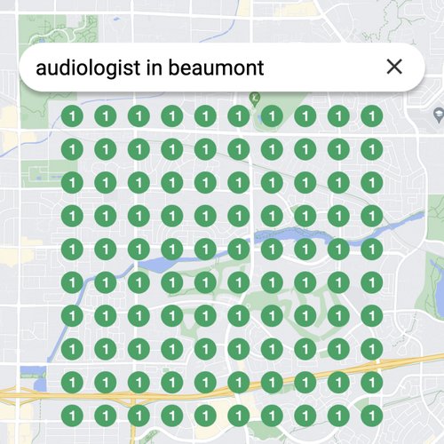 Ranking #1 as an audiologist in Beaumont on Google Maps