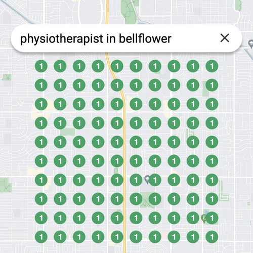 Ranking #1 as an physiotherapist on Google Maps in Bellflower