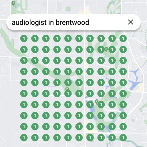 Ranking #1 as an audiologist in Brentwood on Google Maps