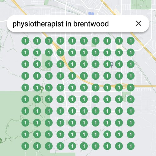 Ranking #1 as an physiotherapist on Google Maps in Brentwood