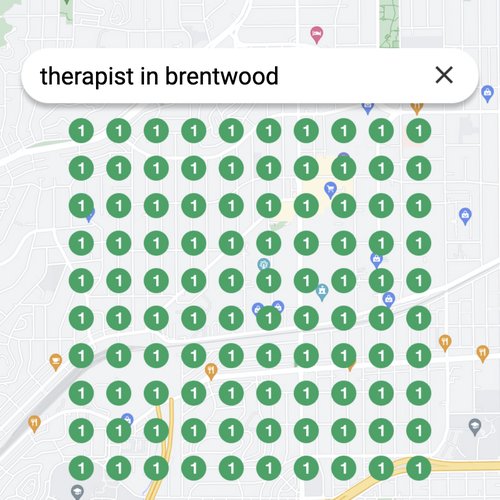 Ranking #1 as a therapist on Google Maps in Brentwood