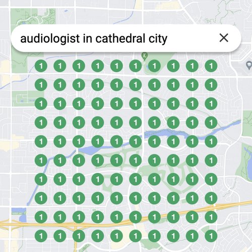 Ranking #1 as an audiologist in Cathedral City on Google Maps