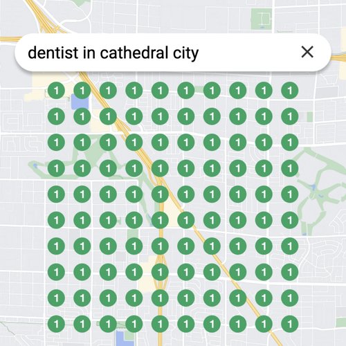 Leading Google Maps listing for dental care in Cathedral City