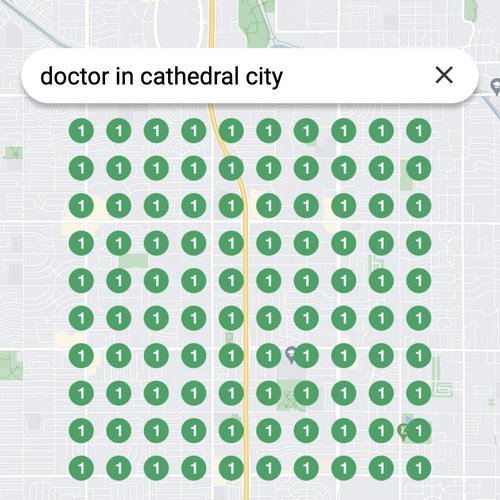 Prime position in local search for Cathedral City physicians