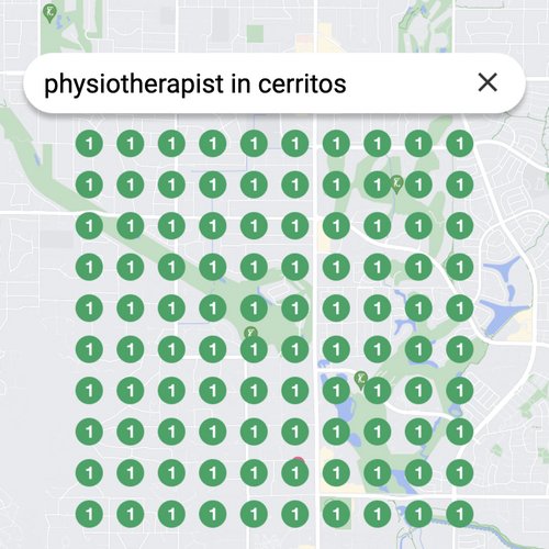 Ranking #1 as an physiotherapist on Google Maps in Cerritos