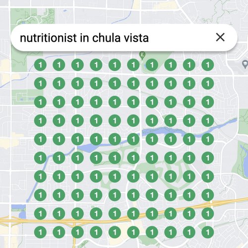 Ranking #1 as a nutritionist on Google Maps in Chula Vista