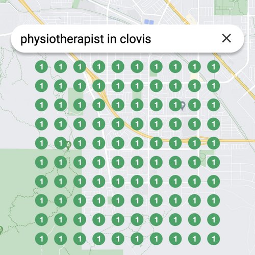 Ranking #1 as an physiotherapist on Google Maps in Clovis