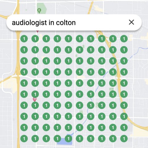 Ranking #1 as an audiologist in Colton on Google Maps