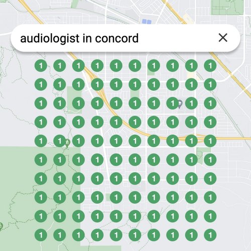 Ranking #1 as an audiologist in Concord on Google Maps