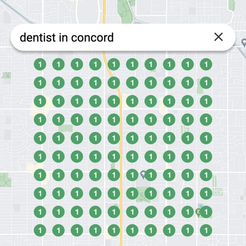 Leading Google Maps listing for dental care in Concord