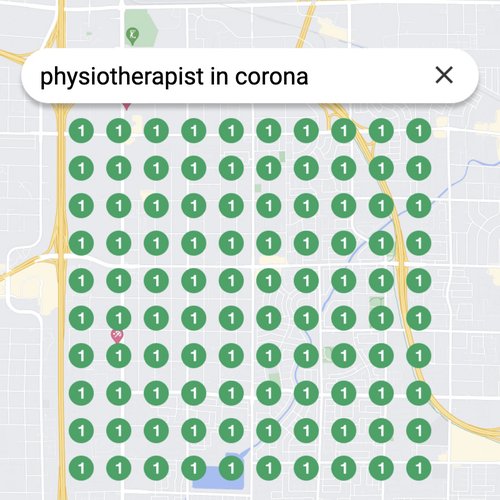 Ranking #1 as an physiotherapist on Google Maps in Corona