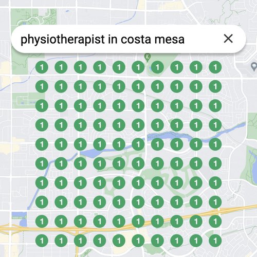 Ranking #1 as an physiotherapist on Google Maps in Costa Mesa