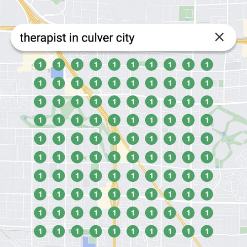 Ranking #1 as a therapist on Google Maps in Culver City