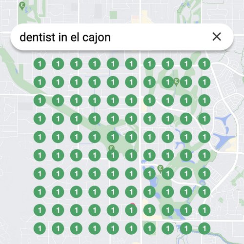 Prime position in local search for El Cajon dentists