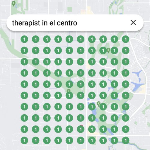 Ranking #1 as a therapist on Google Maps in El Centro