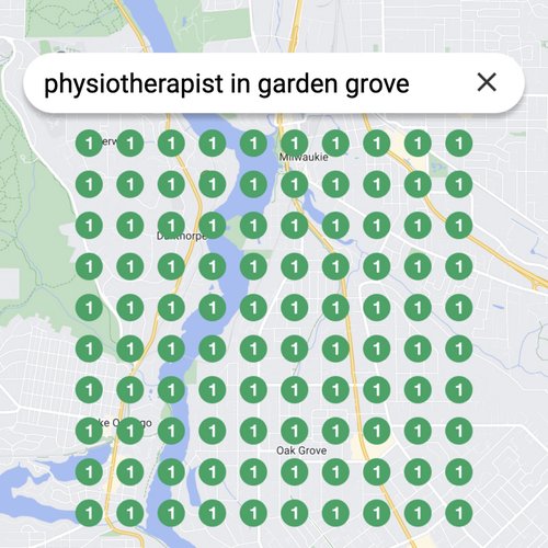 Ranking #1 as an physiotherapist on Google Maps in Garden Grove