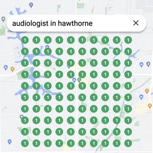 Ranking #1 as an audiologist in Hawthorne on Google Maps