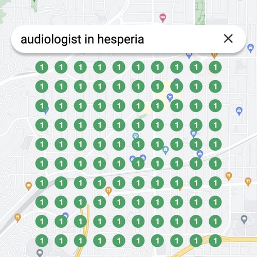 Ranking #1 as an audiologist in Hesperia on Google Maps