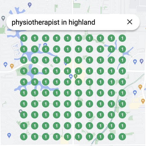 Ranking #1 as an physiotherapist on Google Maps in Highland