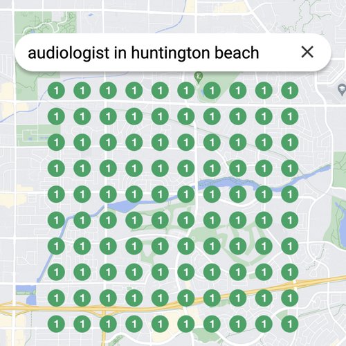 Ranking #1 as an audiologist in Huntington Beach on Google Maps