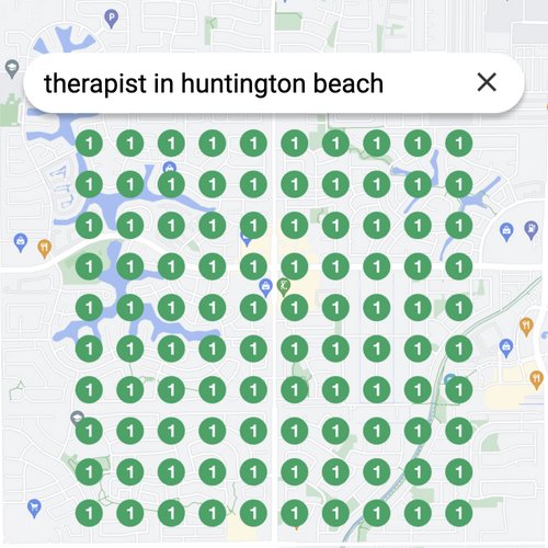 Ranking #1 as a therapist on Google Maps in Huntington Beach