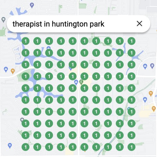 Ranking #1 as a therapist on Google Maps in Huntington Park