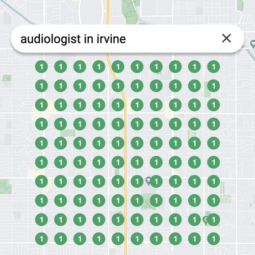 Ranking #1 as an audiologist in Irvine on Google Maps