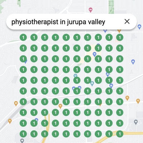 Ranking #1 as an physiotherapist on Google Maps in Jurupa Valley