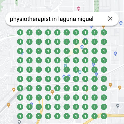 Ranking #1 as an physiotherapist on Google Maps in Laguna Niguel