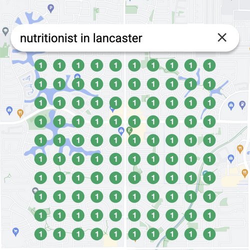 Ranking #1 as a nutritionist on Google Maps in Lancaster