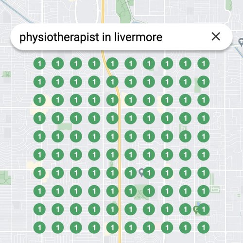 Ranking #1 as an physiotherapist on Google Maps in Livermore