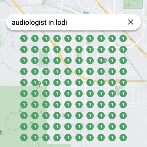 Ranking #1 as an audiologist in Lodi on Google Maps