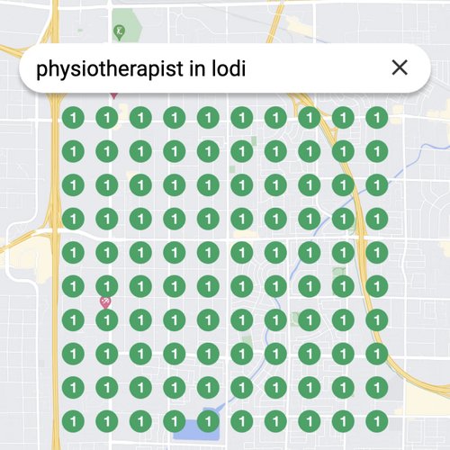 Ranking #1 as an physiotherapist on Google Maps in Lodi