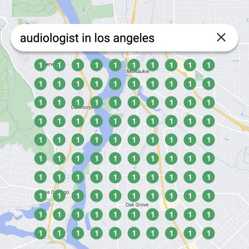 Ranking #1 as an audiologist in Los Angeles on Google Maps