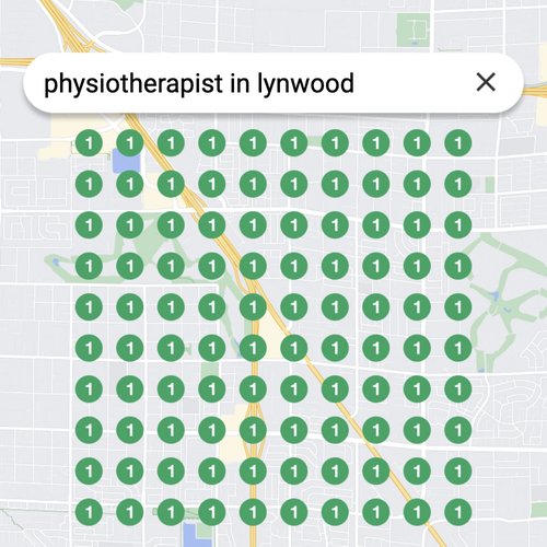 Ranking #1 as an physiotherapist on Google Maps in Lynwood