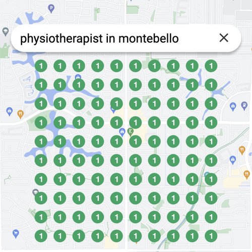 Ranking #1 as an physiotherapist on Google Maps in Montebello