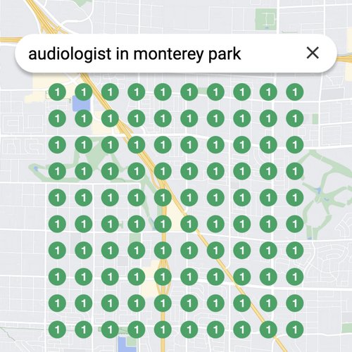 Ranking #1 as an audiologist in Monterey Park on Google Maps