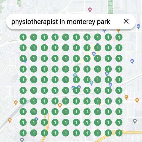 Ranking #1 as an physiotherapist on Google Maps in Monterey Park