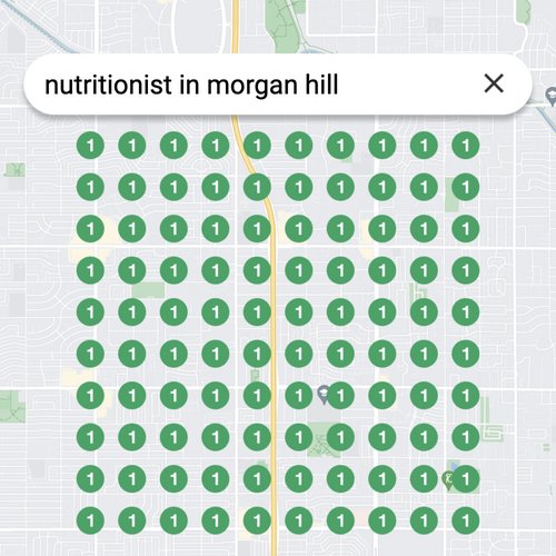 Ranking #1 as a nutritionist on Google Maps in Morgan Hill