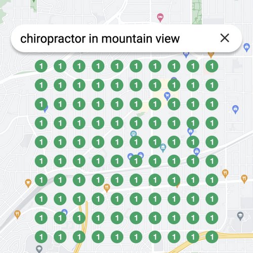 Ranking #1 as a chiropractor in Mountain View on Google Maps