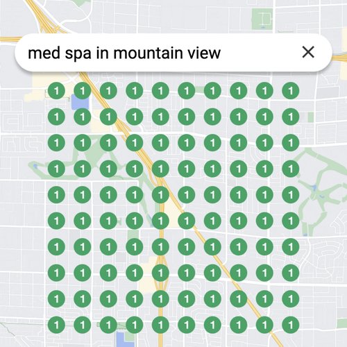 Leading Google Maps listing for beauty treatments in Mountain View