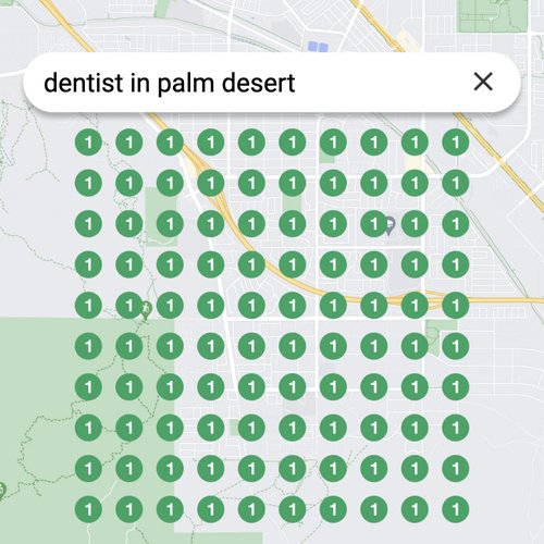 Leading Google Maps listing for dental care in Palm Desert