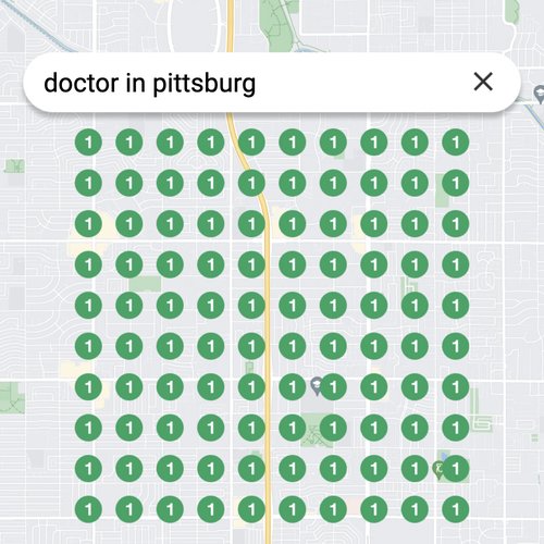 Leading Google Maps listing for healthcare in Pittsburg